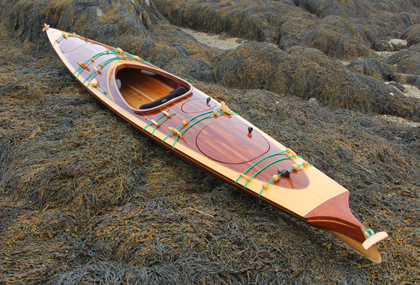 Star baidarka wood strip sea kayak, most beautiful boats in the world