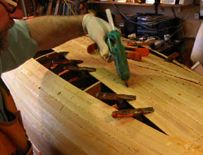 kayak and canoe building woodstrip tricks hot glue stapleless - www 